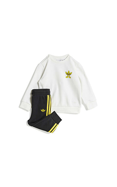 Adidas X SMILEY WORLD CREW Bebek Günlük Eşofman Takımı JD0475 Beyaz