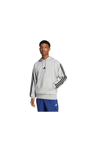 adidas M 3S FT HD Erkek Günlük Sweatshirt JD1871 Gri