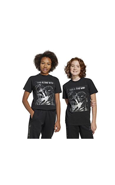 Adidas J Sw Mndo Gfx T Çocuk Günlük Tişört JD4547 Siyah