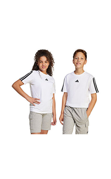 adidas J 3S Tee 160 Çocuk Günlük Tişört JD6488 Beyaz