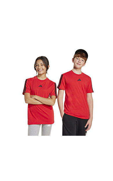 adidas J 3S Tee 160 Çocuk Günlük Tişört JD6489 Kırmızı