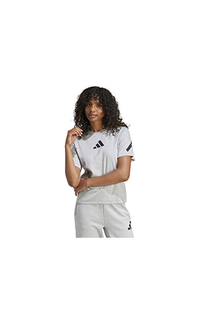 adidas W Z.N.E. Tee Kadın Günlük Tişört JD9590 Gri