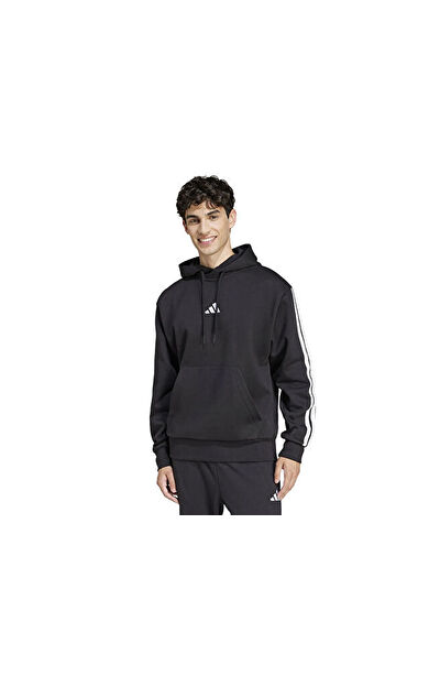 Adidas M 3S FL HD Erkek Günlük Sweatshirt JE6297 Siyah