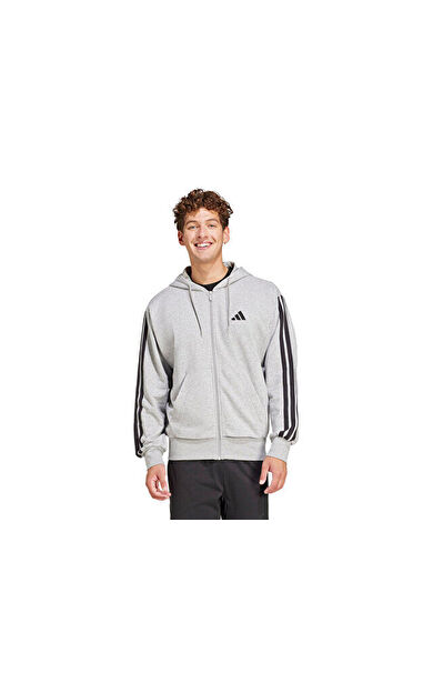 Adidas M 3S Ft Fz Hd Erkek Günlük Ceket JE6338Gri