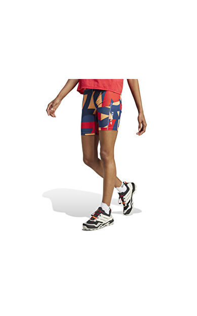 adidas  Wmt 8In T Aop Kadın Koşu Taytı JE9417 Turuncu