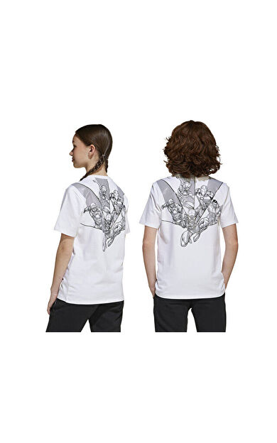 Adidas J Mrvl Ms Gfx T Çocuk Günlük Tişört JF3636 Beyaz