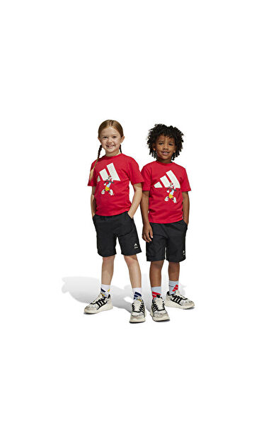 Adidas Lk Dy Mm T Set Çocuk Günlük Şortlu Takım JF3639 Kırmızı