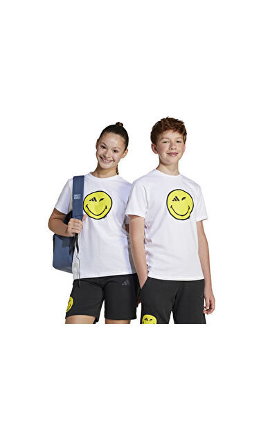 Adidas J Smi Tee Çocuk Günlük Tişört JJ3071 Beyaz