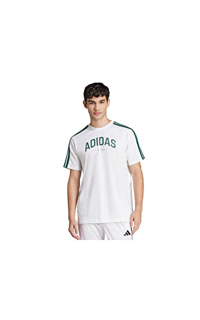 Adidas M C Colleg Tee Erkek Günlük Tişört JJ3868 Beyaz