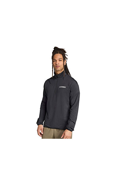 Adidas TERREX MT CW HZ T FL Erkek Outdoor Çeyrek Fermuarlı Polar Üst JM0143 Siyah