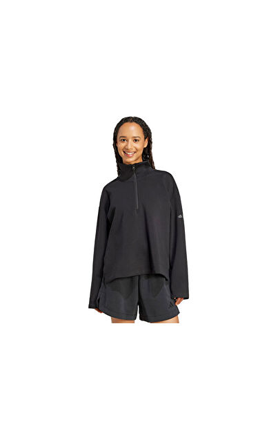 Adidas W ALL SZN SL QZ Kadın Günlük Sweatshirt JM1659 Siyah