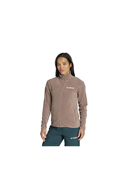 adidas W Terrex Mt Ess Fz Fl Kadın Outdoor Ceketi JM3112 Kahverengi