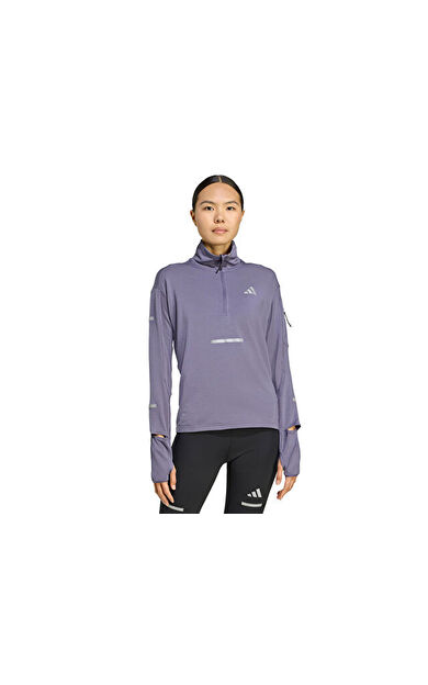 adidas Adi365 Warmhz W Kadın Koşu Çeyrek Fermuarlı Üst JM5727 Mor