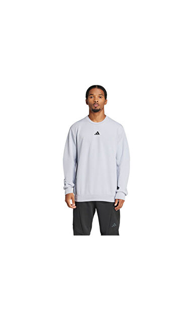 Adidas D4T Crew Sweats Erkek Antrenman Sweatshirts JP0927 Gri