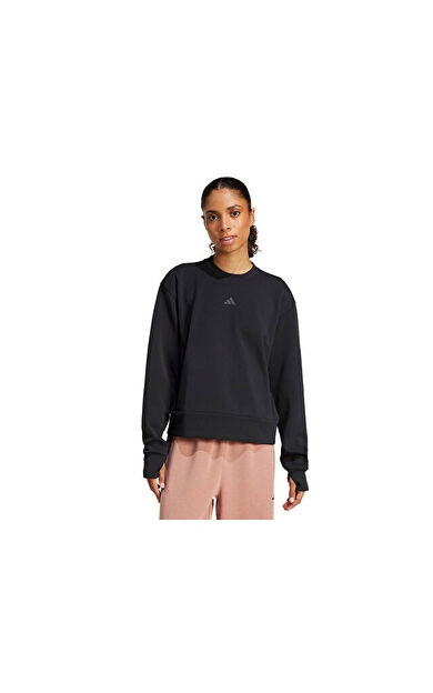 Adidas D4T KNIT CREW Kadın Antrenman Sweatshirts JP2655 Siyah