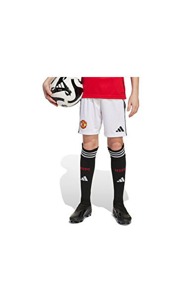 adidas Çocuk Manchester United 25/26 İç Saha Şortu Çocuk Futbol Şortu JP3017 Beyaz