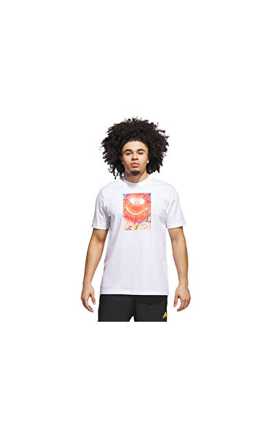 adidas Spotlıght Tee 2 Erkek Basketbol Tişörtü JV8433 Beyaz
