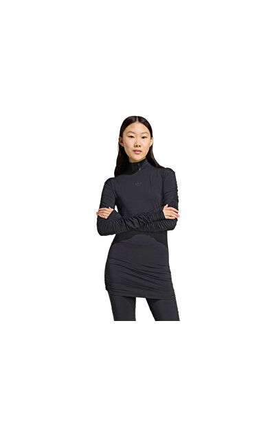 adidas Ruched Ls Top Kadın Günlük Tişört JW2813 Siyah