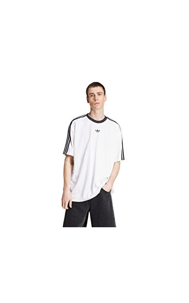 adidas Jacquard Jersey Erkek Günlük Tişört JW5877 Beyaz
