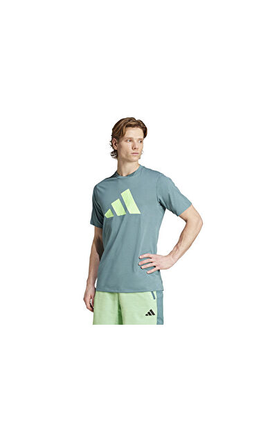 adidas Tr-Es Fr Logo T Erkek Antrenman Tişörtü JW7403 Yeşil