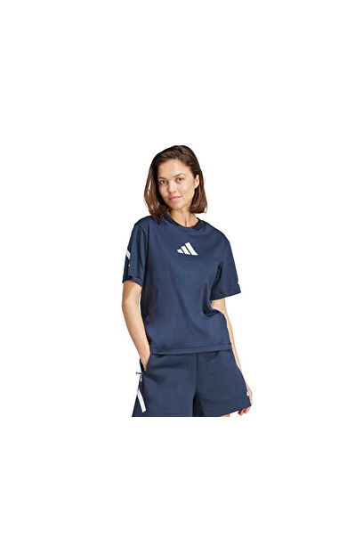adidas W Z.N.E. Tee Kadın Günlük Tişört JW7749 Lacivert