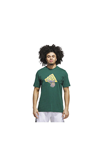 adidas Fdn Illustr Tee Erkek Basketbol Tişörtü JX1739 Yeşil