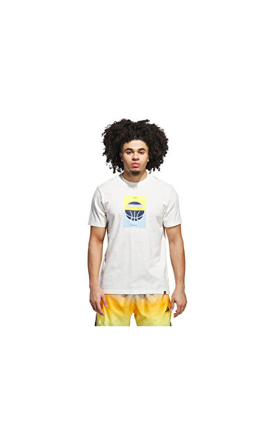 adidas Dawn2Dusk Tee 3 Erkek Basketbol Tişörtü JX1747 Beyaz