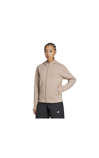 adidas D4T Fz Hoodie Kadın Günlük Ceket JX7311 Krem