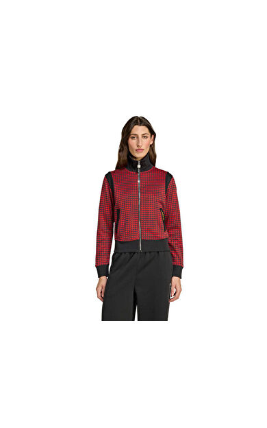 adidas Houndstooth Tt Kadın Günlük Ceket JY3461 Kırmızı