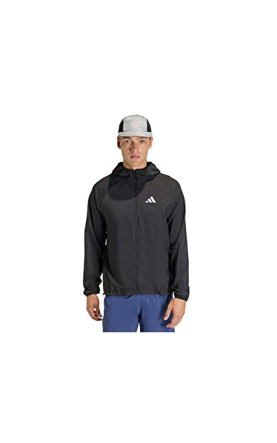 Adidas Run Ess Jkt M Erkek Koşu Ceketi JZ7782 Siyah