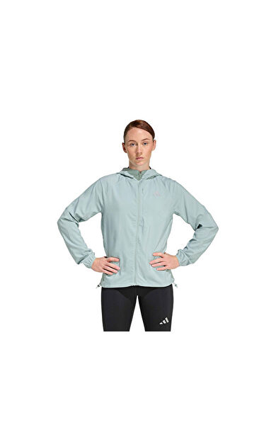 Adidas Run Ess Jkt W Kadın Koşu Ceketi KA0255 Yeşil