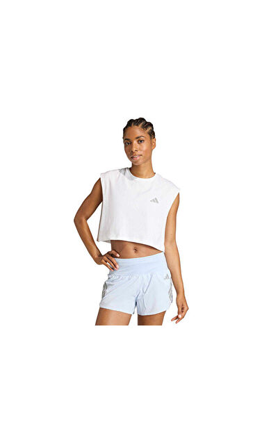 Adidas Run Ess Tk W Kadın Koşu Crop Üst KA0290 Beyaz