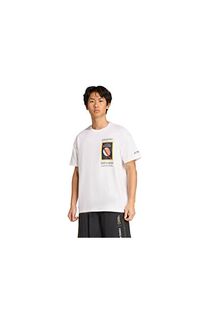 adidas Terrex National Geographic  U Ar F Gfx T Unisex Outdoor Tişörtü KC2349 Beyaz