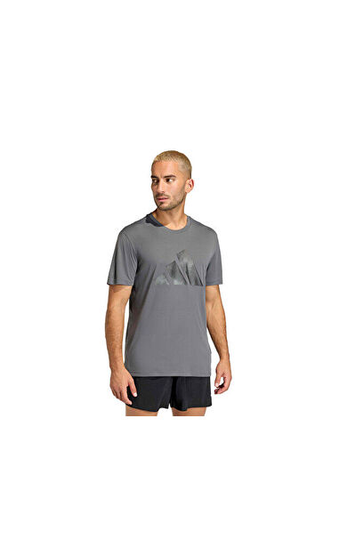 Adidas Run Ess Bl T M Erkek Koşu Tişörtü KC4275 Gri