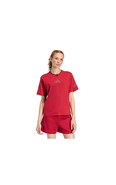 Adidas W Z.N.E. Tee Kadın Günlük Tişört KC7718 Kırmızı