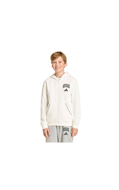 Adidas J Clgt Fl Fz Çocuk Günlük Ceket KD4395 Beyaz