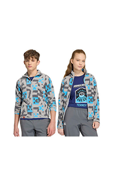Adidas K MINECRAFT TERREX FZ FLE Çocuk Günlük Ceket KD8747 Gri