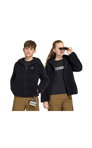 Adidas K TERREX XPL FZ HO FLE Çocuk Günlük Polar Ceket KD8748 Siyah