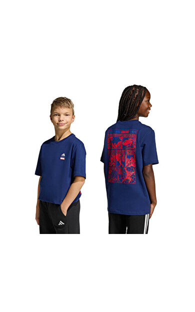 Adidas J Marvel Sm Gfx T Çocuk Günlük Tişört KE5029 Lacivert
