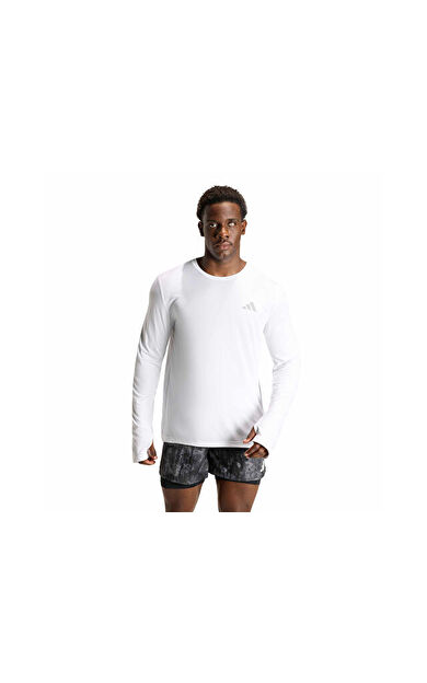 Adidas Run Ess Ls M Erkek Koşu Uzun Kollu Tişört KE8425 Beyaz
