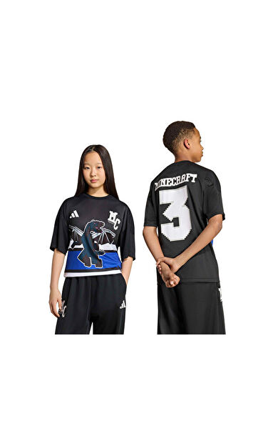 Adidas J MINECRAFT TEE Çocuk Günlük Tişört KH3190 Siyah