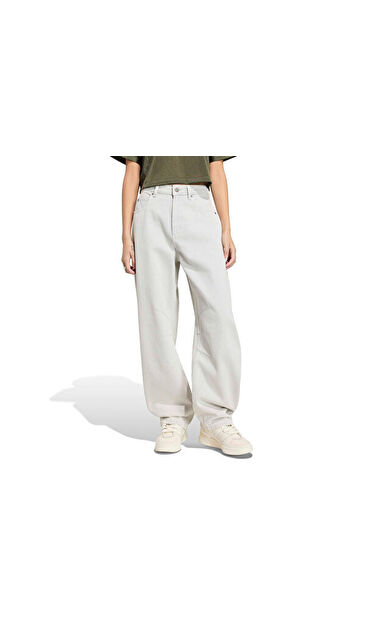 Adidas HIGH RISE BARREL LEG DENIM PANT Kadın Günlük Pantolon KQ6475 Gri