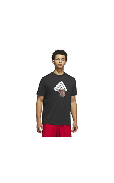 Adidas FDN ILLUSTR TEE Erkek Basketbol Tişörtü KS2198 Siyah