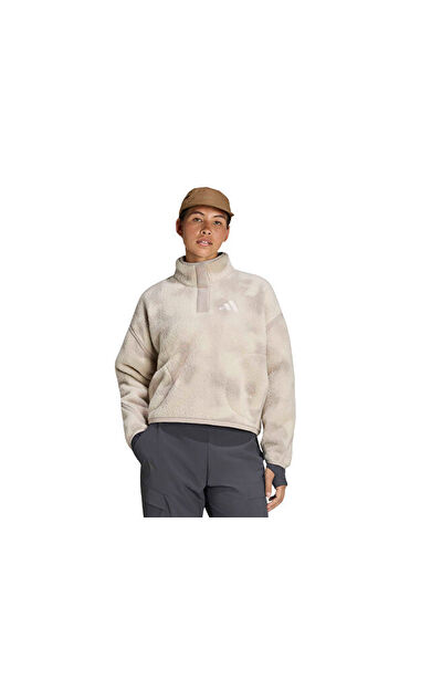 Adidas W TERREX MT ESS HP AOP Kadın Outdoor Polar Sweatshirts KS2312 Bej