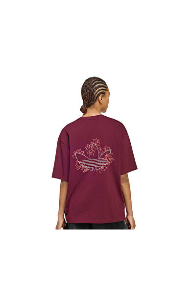 Adidas FLORAL TEE Kadın Günlük Tişört KX1880 Kırmızı