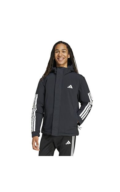 adidas 3S Hooded Ins J Erkek Ceket Siyah