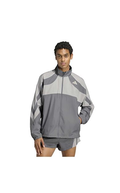 adidas Adızero A Jkt M Erkek Yağmurluk-Rüzgarlık Gri