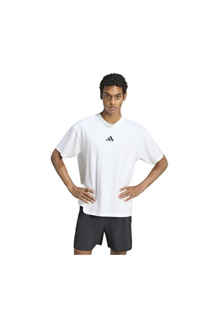 adidas U Run Cat G T Erkek T-Shirt Beyaz