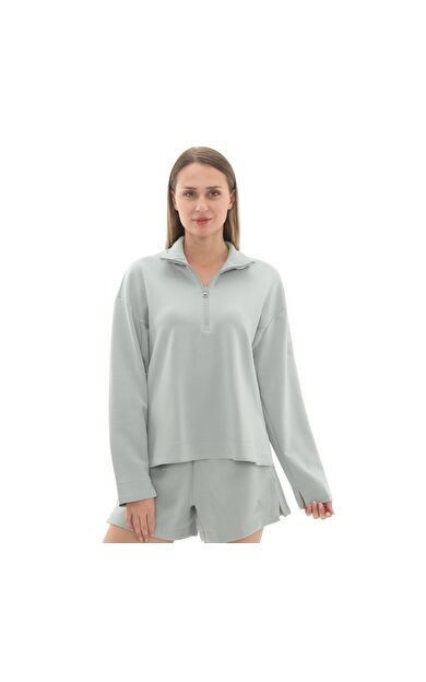 adidas W All Szn Sl Qz Kadın Sweatshirt Açık Mavi