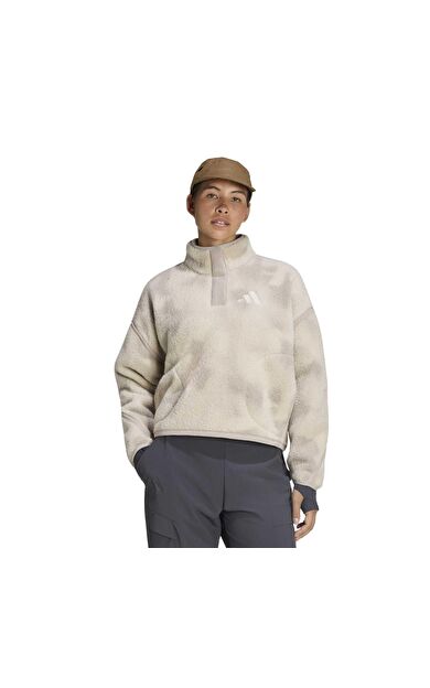 adidas W Mt Ess Hp Aop Kadın Sweatshirt Bej